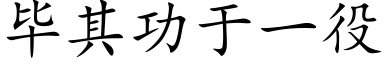 畢其功于一役 (楷體矢量字庫)