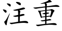 注重 (楷体矢量字库)