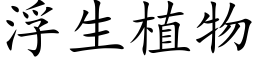 浮生植物 (楷体矢量字库)