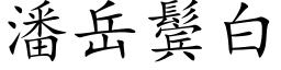 潘岳鬓白 (楷体矢量字库)