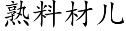 熟料材兒 (楷體矢量字庫)