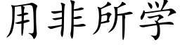 用非所學 (楷體矢量字庫)