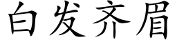 白发齐眉 (楷体矢量字库)