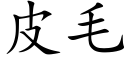 皮毛 (楷體矢量字庫)