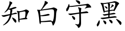 知白守黑 (楷體矢量字庫)