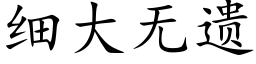 细大无遗 (楷体矢量字库)