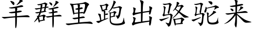 羊群裡跑出駱駝來 (楷體矢量字庫)