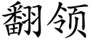 翻领 (楷体矢量字库)