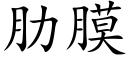 肋膜 (楷体矢量字库)