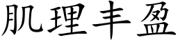 肌理丰盈 (楷体矢量字库)