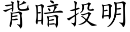 背暗投明 (楷体矢量字库)