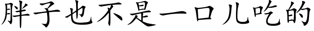 胖子也不是一口儿吃的 (楷体矢量字库)