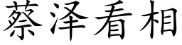 蔡泽看相 (楷体矢量字库)