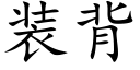 装背 (楷体矢量字库)