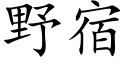 野宿 (楷體矢量字庫)