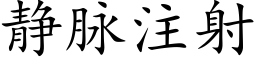 静脉注射 (楷体矢量字库)