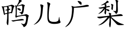 鸭儿广梨 (楷体矢量字库)