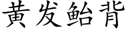 黄发鲐背 (楷体矢量字库)