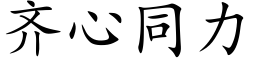 齊心同力 (楷體矢量字庫)